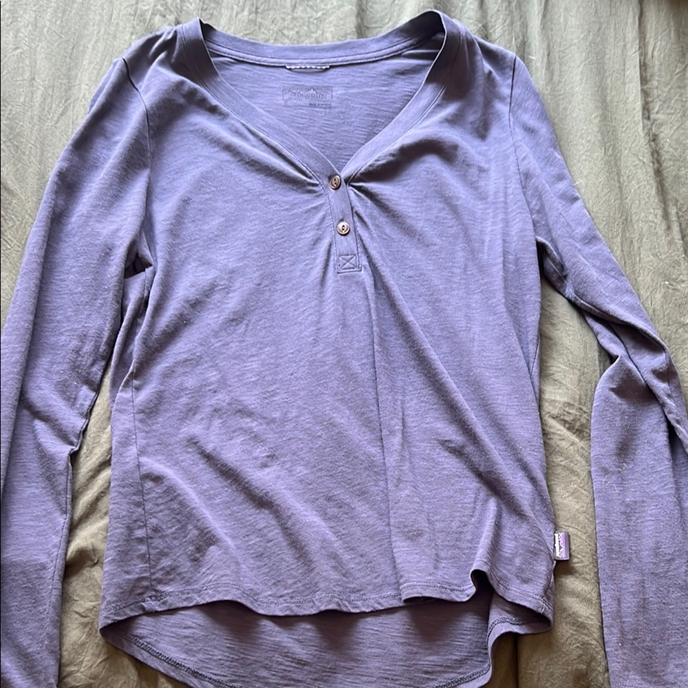 Patagonia Gray-Blue Buttoned Top